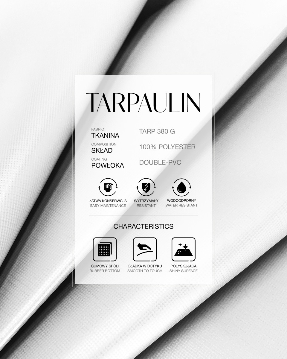 Polyesterová plachtovina tarpaulin 380 g/m² (501) bílá Polyesterová plachtovina tarpaulin 380 g/m² (501) bílá