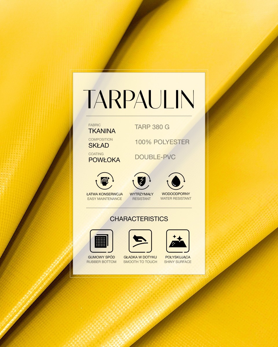 Polyester-Tarpaulin-Gewebe 380 g/m² (506) Gelb Polyester-Tarpaulin-Gewebe 380 g/m² (506) Gelb