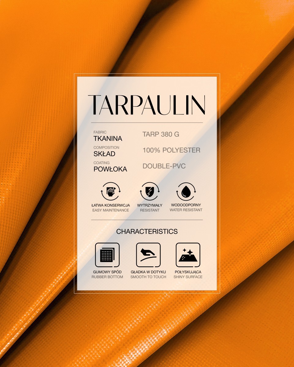Polyesterová plachtovina tarpaulin 380 g/m² (523) oranžová Polyesterová plachtovina tarpaulin 380 g/m² (523) oranžová