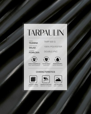 POLYESTER-STOFF TARPAULIN SCHWARZ 150 CM 1 LM