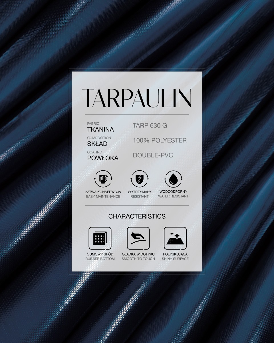 Polyester tarpaulin fabric 630 g/m² (919) navy blue Polyester tarpaulin fabric 630 g/m² (919) navy blue