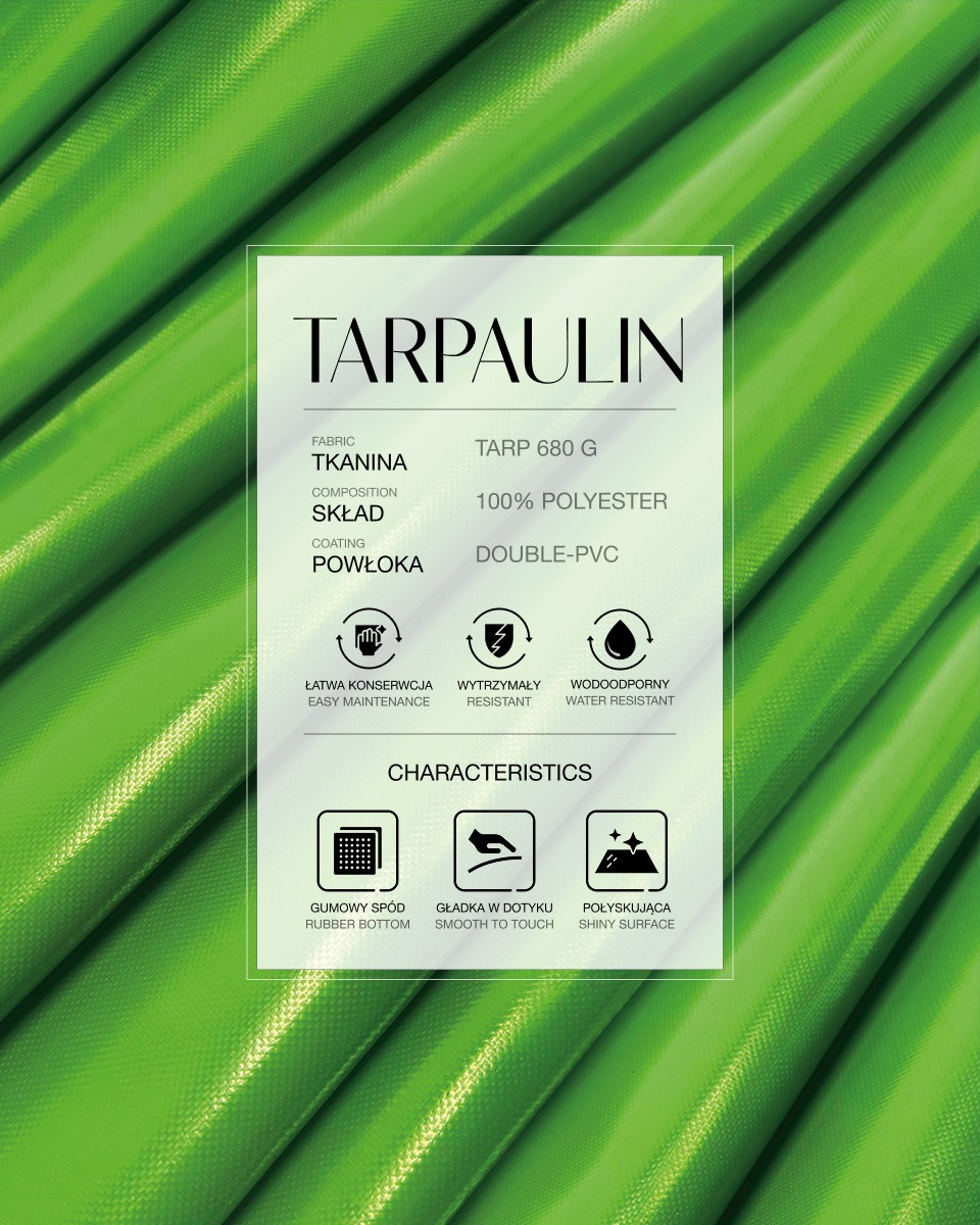 Polyesterová plachtovina tarpaulin 680 g/m² REACH (684) zelená Polyesterová plachtovina tarpaulin 680 g/m² REACH (684) zelená