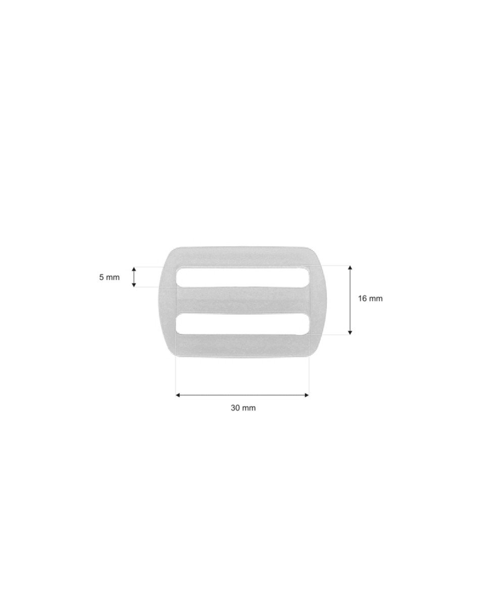 Plastic slide buckle 30/16 mm Ignacy white 100 pcs Plastic slide buckle 30/16 mm Ignacy white 100 pcs