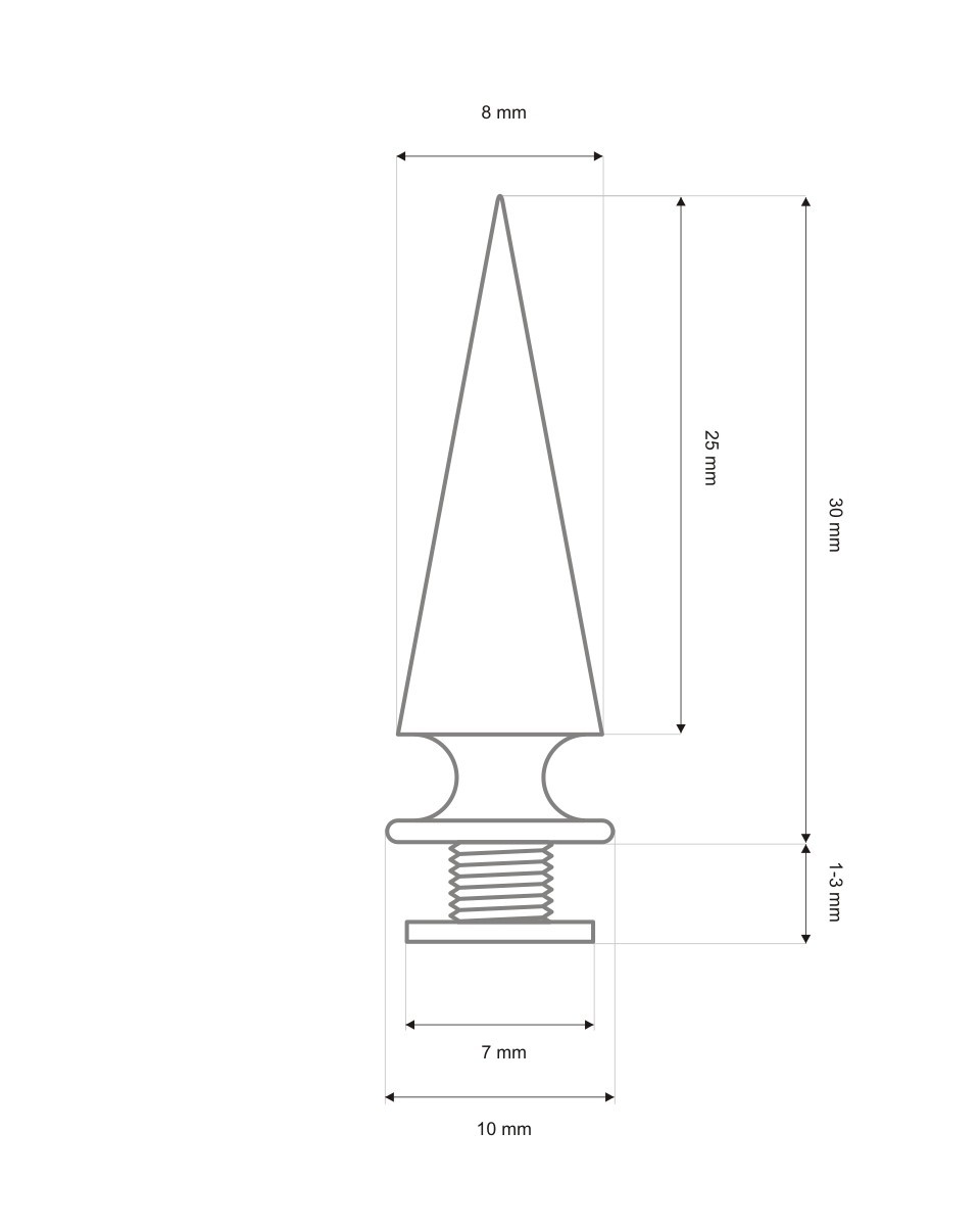 Ćwieki stożki metalowe 10/29 mm nikiel Ćwieki stożki metalowe 10/29 mm nikiel