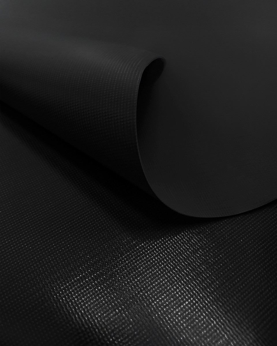 Polyester tarpaulin fabric 380 g/m² (580) black Polyester tarpaulin fabric 380 g/m² (580) black