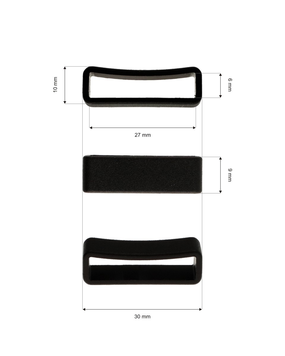 Plastic loop 27 mm black 100 pcs Plastic loop 27 mm black 100 pcs