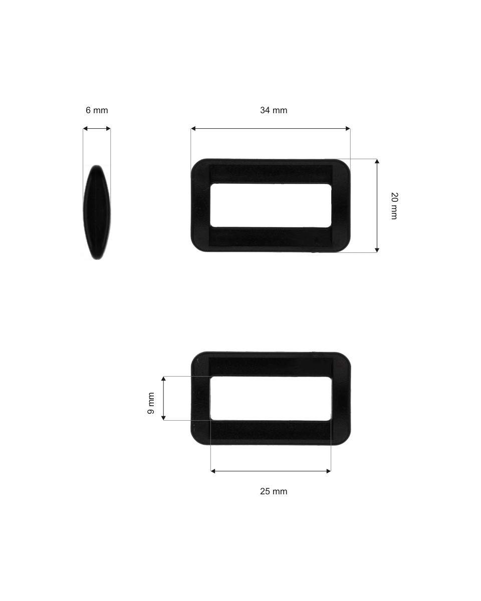 Plastic frame KAM 25 mm eliza black 100 pcs Plastic frame KAM 25 mm eliza black 100 pcs