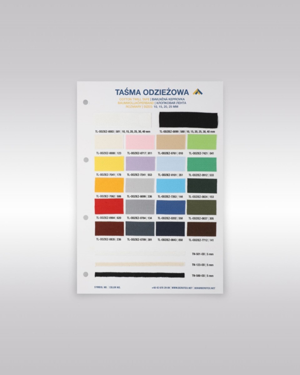 Baumwollköperband-Katalog