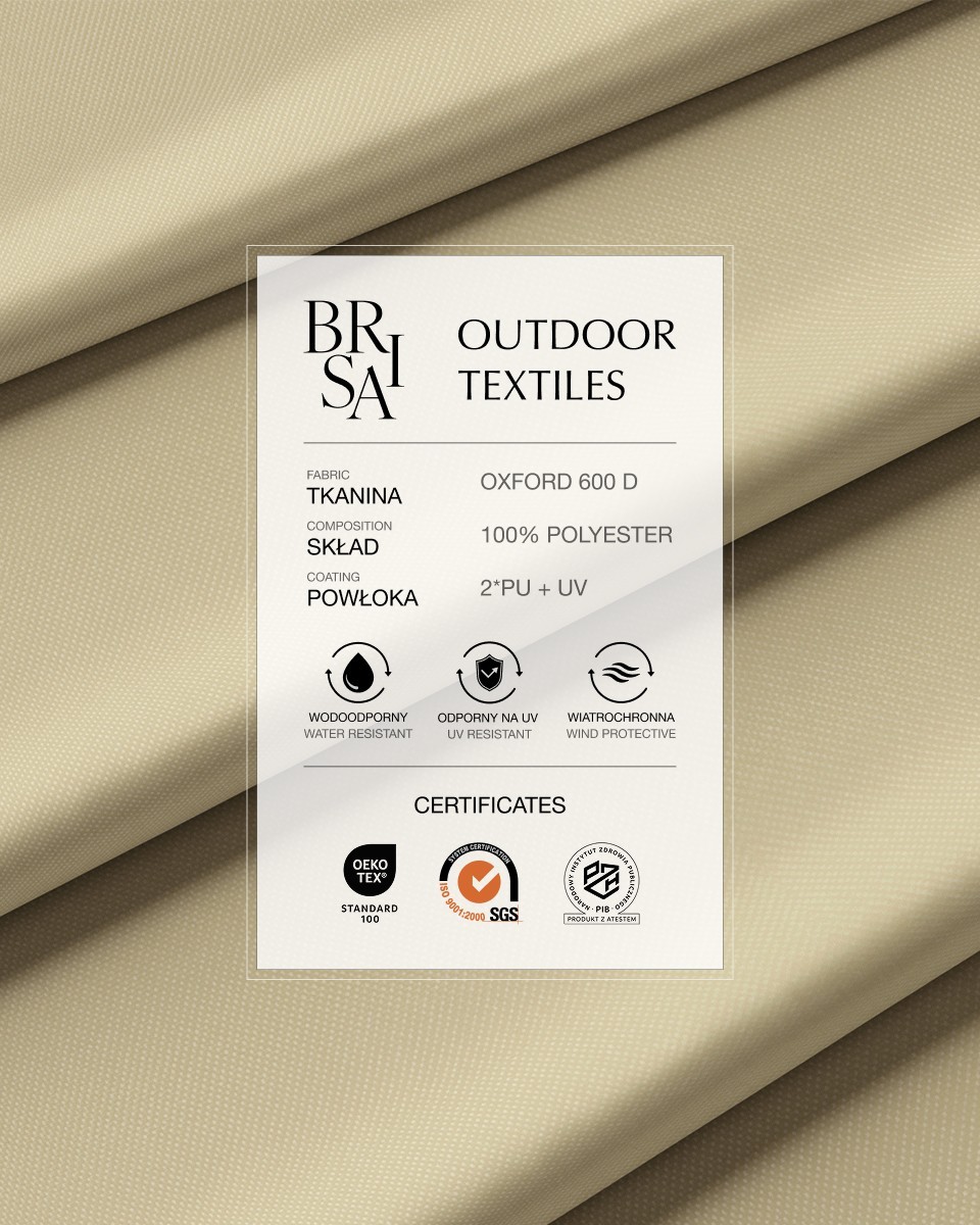 Wasserabweisender Oxford-Stoff 600D PU*2 UV (098) Beige Wasserabweisender Oxford-Stoff 600D PU*2 UV (098) Beige