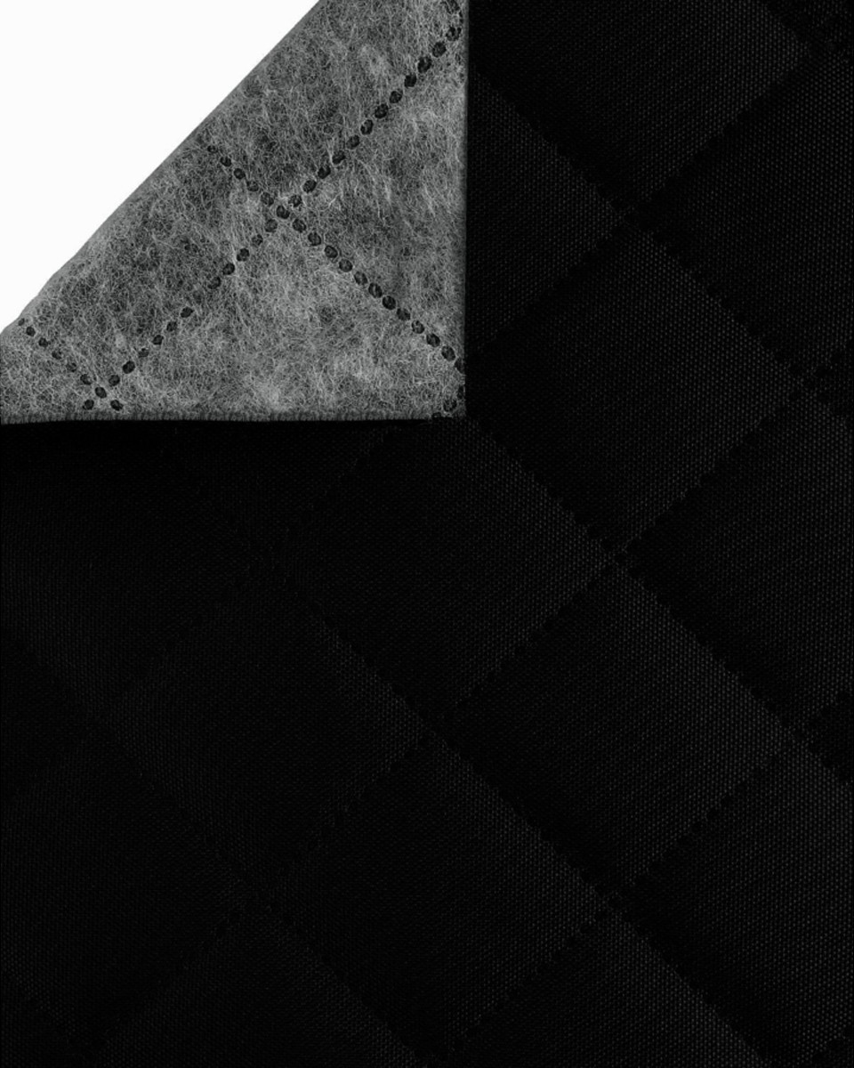 QUILTED POLYESTER FABRIC OXFORD 600D PU*5 WATERPROOF KARO (580) BLACK 160 CM QUILTED POLYESTER FABRIC OXFORD 600D PU*5 WATERPROOF KARO (580) BLACK 160 CM