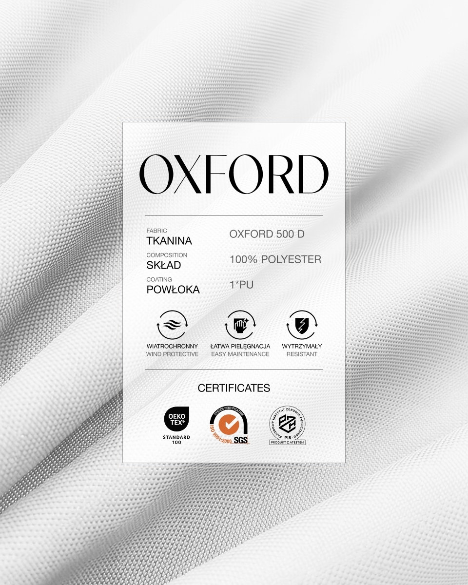 Полиэстеровая ткань Oxford 500D PU (501) белый Полиэстеровая ткань Oxford 500D PU (501) белый