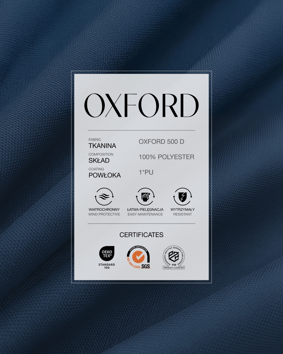 Tkanina poliestrowa Oxford 500D PU (558) granatowa Tkanina poliestrowa Oxford 500D PU (558) granatowa