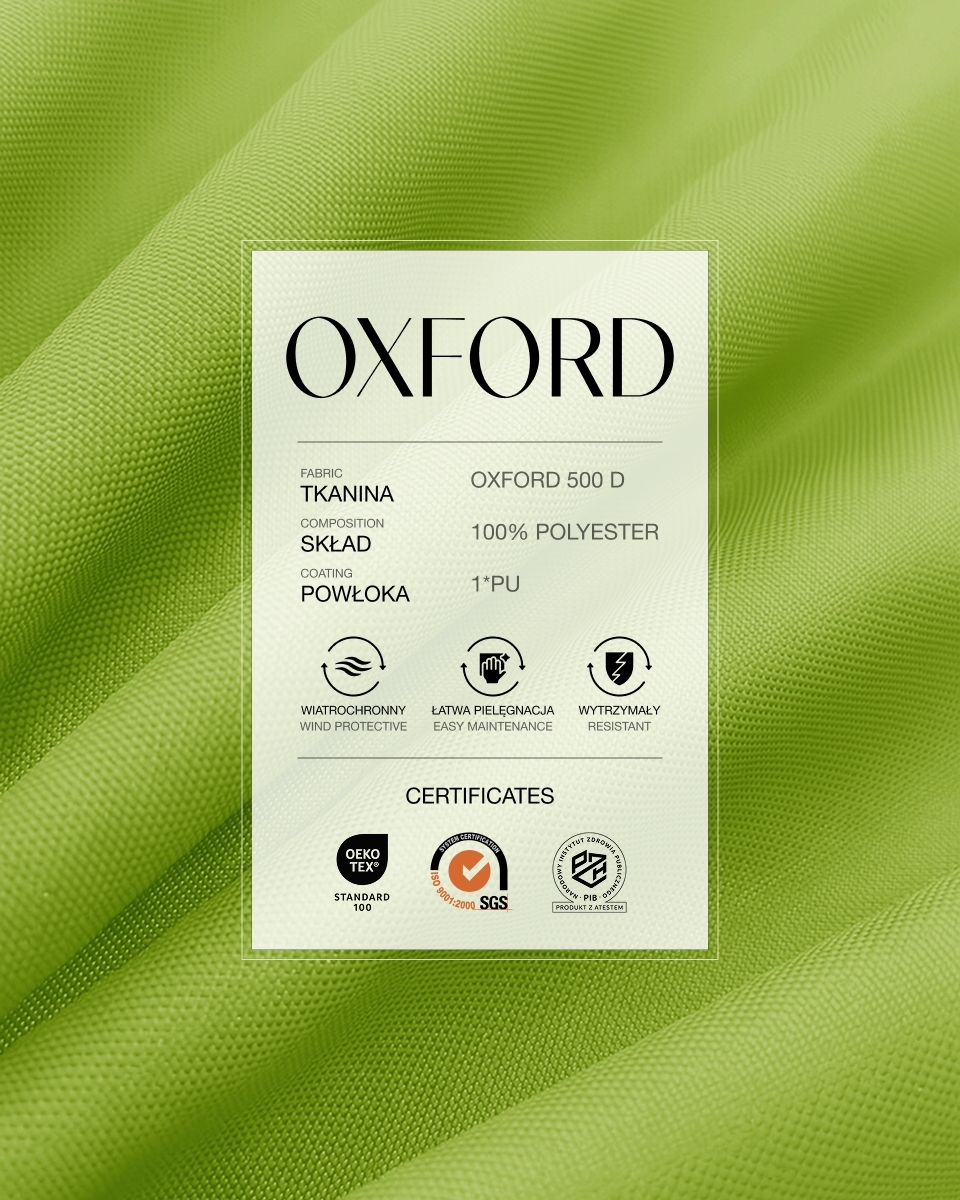 Tkanina poliestrowa Oxford 500D PU (652) kiwi Tkanina poliestrowa Oxford 500D PU (652) kiwi