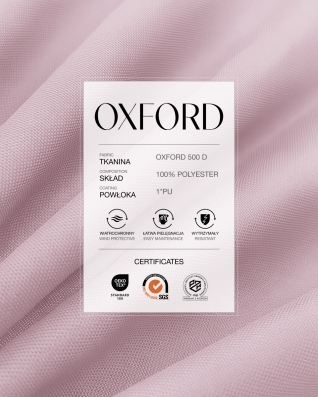 Tkanina poliestrowa Oxford 500D PU (552) jasnoróżowa