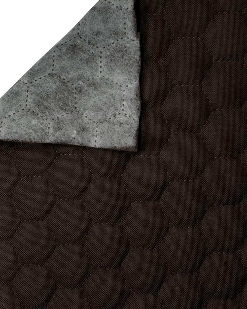 Quilted polyester fabric Oxford 600d pu*2 waterproof honeycomb (141) dark brown 160 cm mb Quilted polyester fabric Oxford 600d pu*2 waterproof honeycomb (141) dark brown 160 cm mb