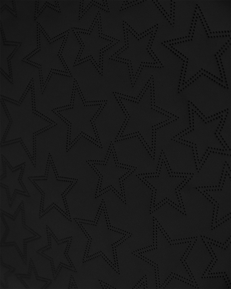 GESTEPPT KUNSTLEDER STERNE SCHWARZ 140 CM 1 LM GESTEPPT KUNSTLEDER STERNE SCHWARZ 140 CM 1 LM