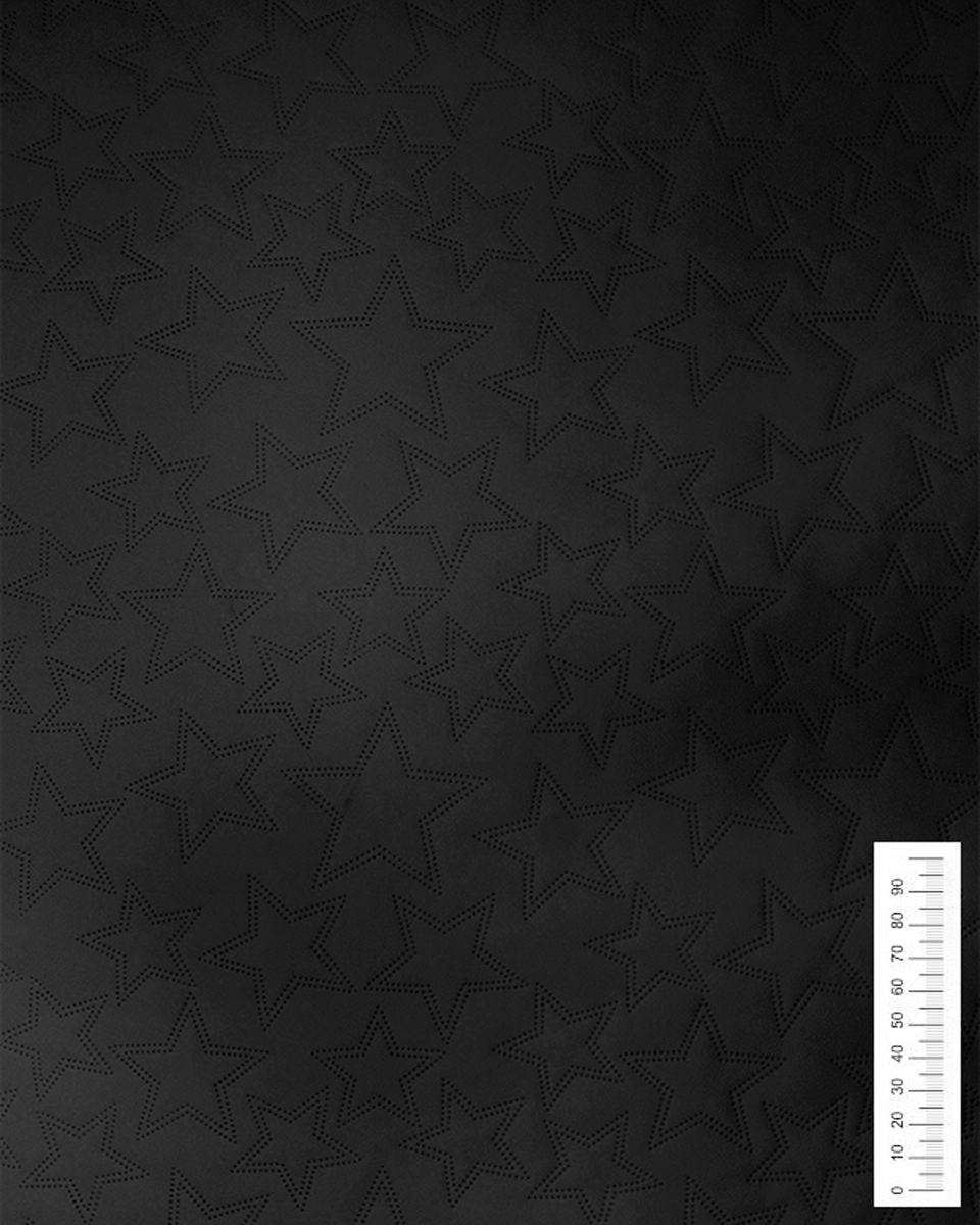 GESTEPPT KUNSTLEDER STERNE SCHWARZ 140 CM 1 LM GESTEPPT KUNSTLEDER STERNE SCHWARZ 140 CM 1 LM