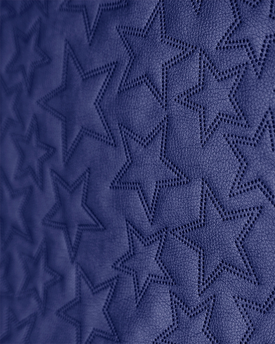 GESTEPPT KUNSTLEDER STERNE METALIC-MARINEBLAU 140 CM 1 LM GESTEPPT KUNSTLEDER STERNE METALIC-MARINEBLAU 140 CM 1 LM