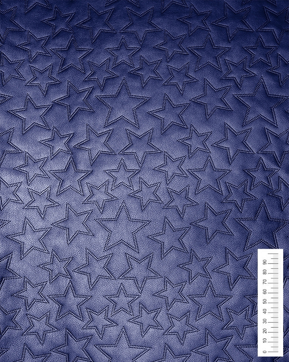 GESTEPPT KUNSTLEDER STERNE METALIC-MARINEBLAU 140 CM 1 LM GESTEPPT KUNSTLEDER STERNE METALIC-MARINEBLAU 140 CM 1 LM