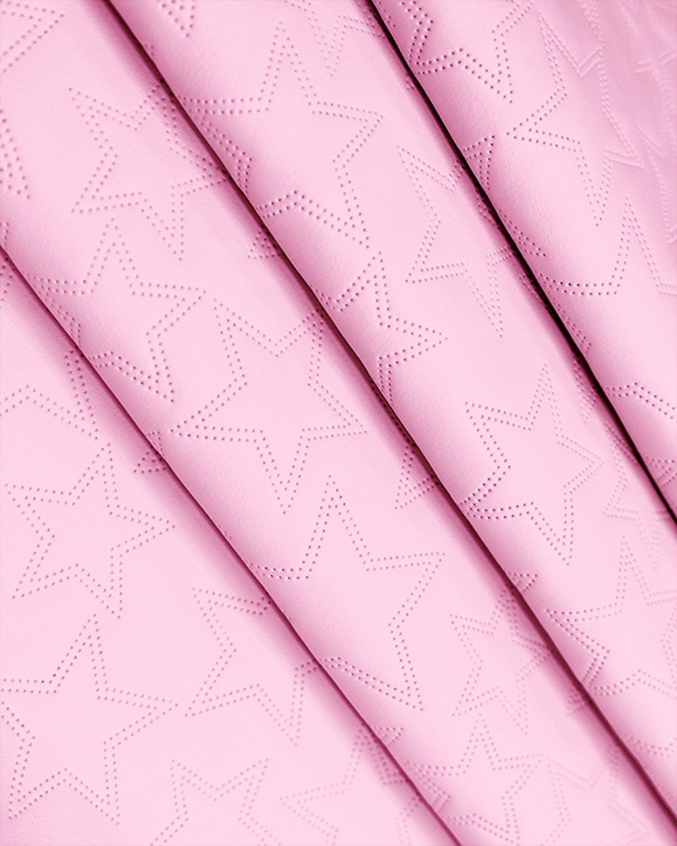 GESTEPPT KUNSTLEDER STERNE HELL-ROSA 140 CM 1 LM GESTEPPT KUNSTLEDER STERNE HELL-ROSA 140 CM 1 LM