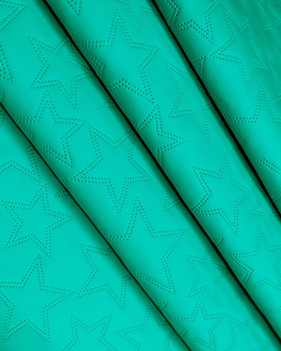 IMITATION QUILTED LEATHER STARS TURQUOISE 140 CM 1 MB IMITATION QUILTED LEATHER STARS TURQUOISE 140 CM 1 MB