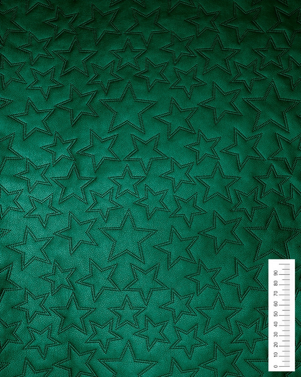 IMITATION QUILTED LEATHER STARS METALLIC GREEN 140 CM 1 MB IMITATION QUILTED LEATHER STARS METALLIC GREEN 140 CM 1 MB
