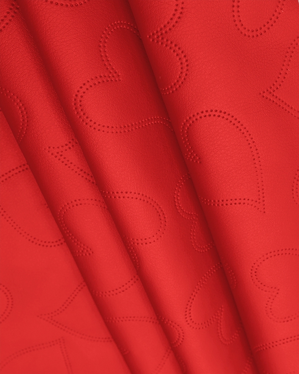 IMITATION QUILTED LEATHER HEARTS RED 140 CM 1 MB IMITATION QUILTED LEATHER HEARTS RED 140 CM 1 MB