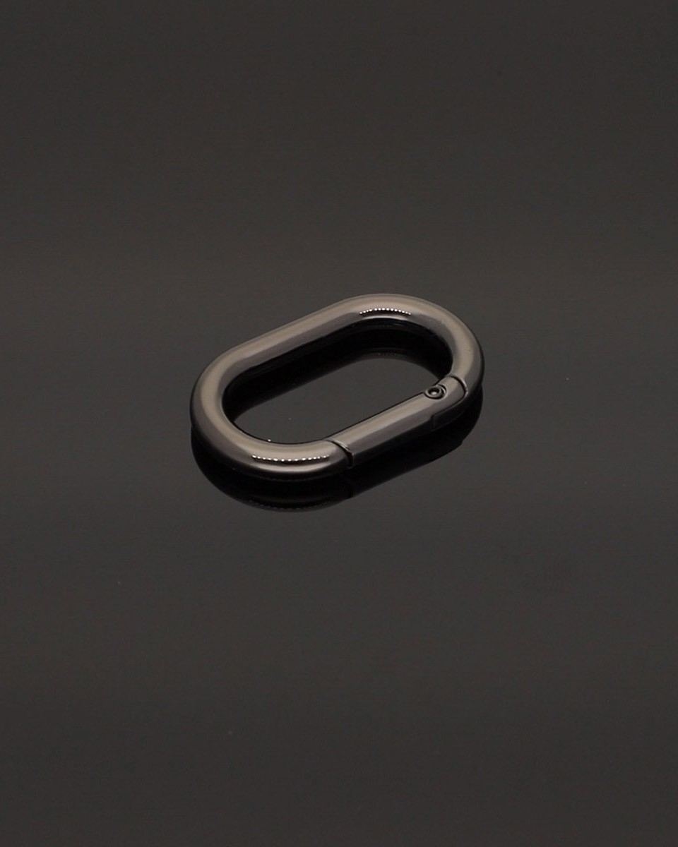 METAL    RING (OVAL) 25/12/4,7 MM CARABINER BLACK NICKEL   WIRE