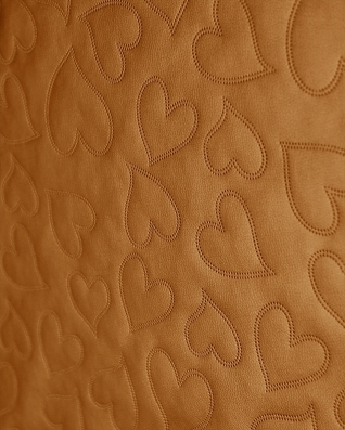 IMITATION QUILTED LEATHER HEARTS COPPER 140 CM 1 MB