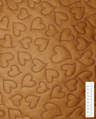 IMITATION QUILTED LEATHER HEARTS COPPER 140 CM 1 MB