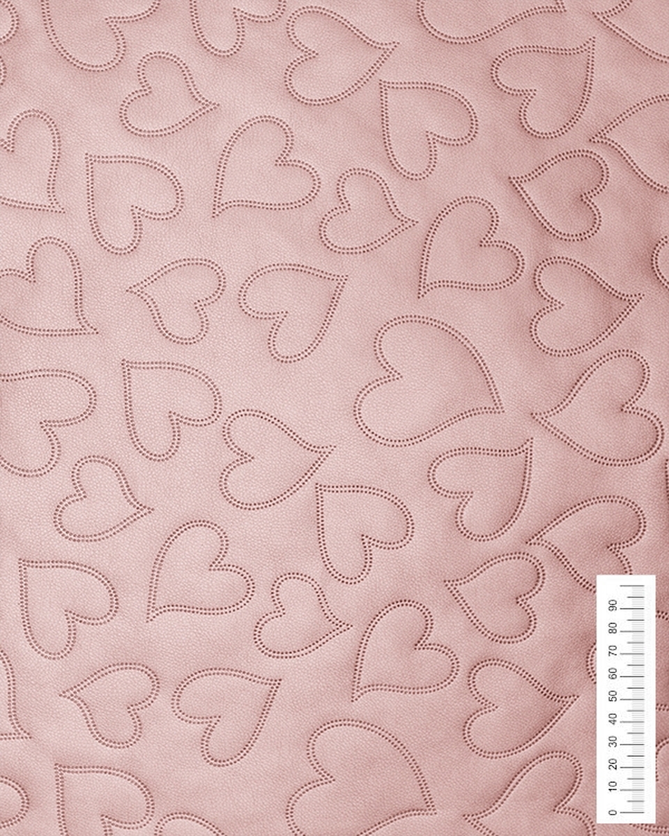 UMĚLÁ KŮŽE PROŠÍVANÝ SRDCE PEARL PINK 140 CM 1 M UMĚLÁ KŮŽE PROŠÍVANÝ SRDCE PEARL PINK 140 CM 1 M