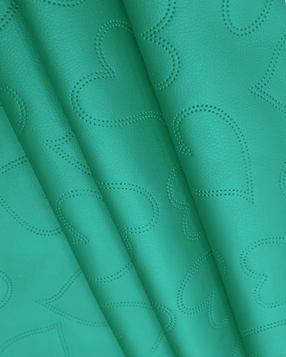IMITATION QUILTED LEATHER HEARTS TURQUOISE 140 CM 1 MB