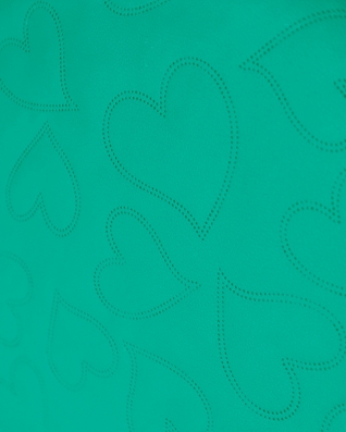 IMITATION QUILTED LEATHER HEARTS TURQUOISE 140 CM 1 MB