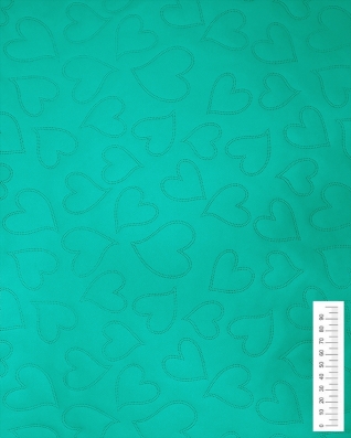 IMITATION QUILTED LEATHER HEARTS TURQUOISE 140 CM 1 MB