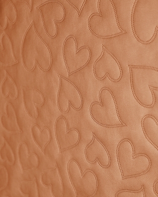 IMITATION QUILTED LEATHER HEARTS GOLD 140 CM 1 MB