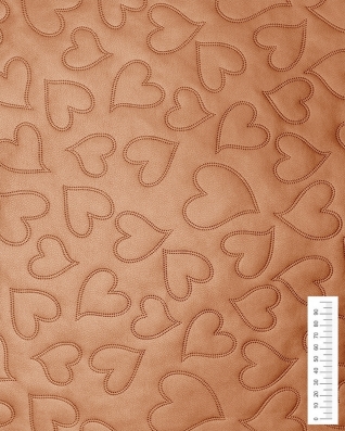 IMITATION QUILTED LEATHER HEARTS GOLD 140 CM 1 MB