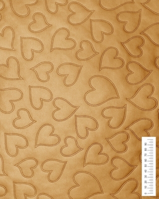IMITATION QUILTED LEATHER HEARTS YELLOW GOLD 140 CM 1 MB