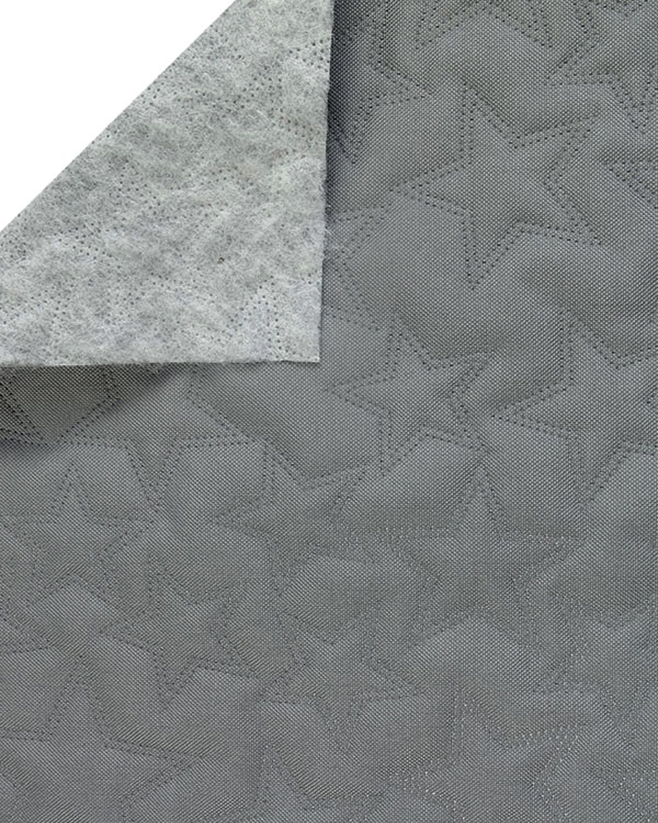Polyester-steppstoff 600d pu-beschichtet sterne grau 160 cm