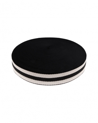 POLYCOTTON WEBBING  1,40 (+/- 0,05) MM (15) NAVY BLUE AND WHITE 50 YD