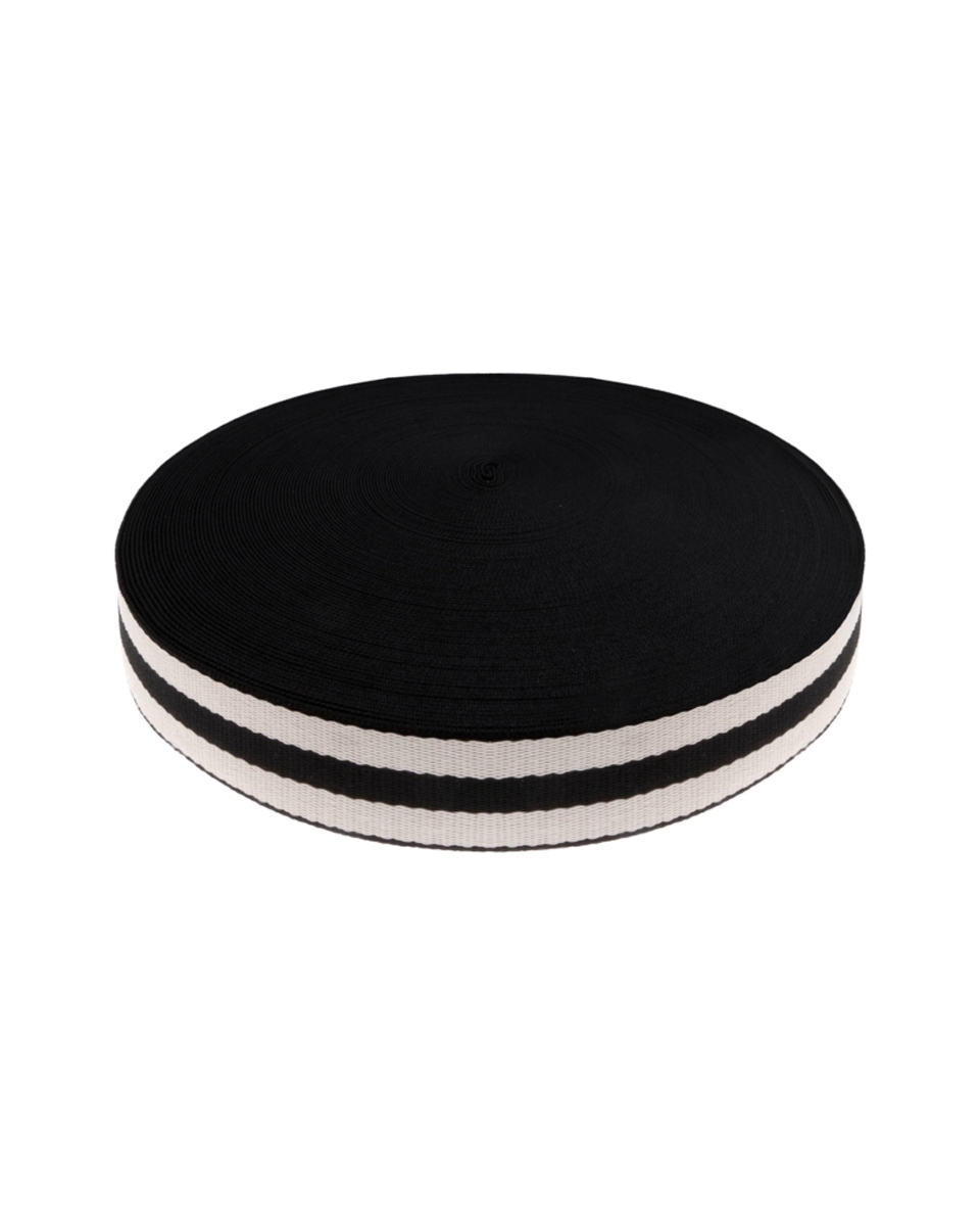 POLYCOTTON WEBBING  1,40 (+/- 0,05) MM (15) NAVY BLUE AND WHITE 50 YD