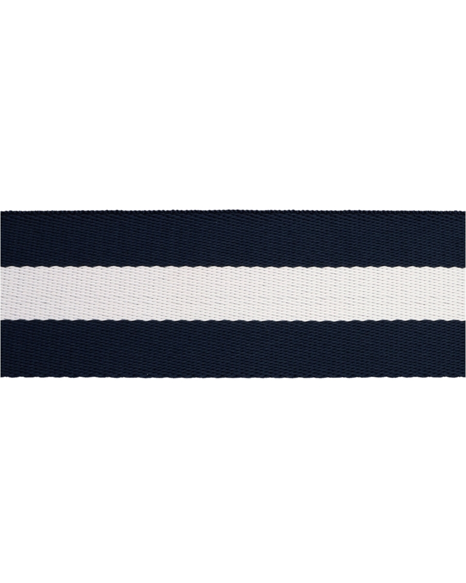 POLYCOTTON WEBBING  1,40 (+/- 0,05) MM NAVY BLUE AND WHITE 50 YD