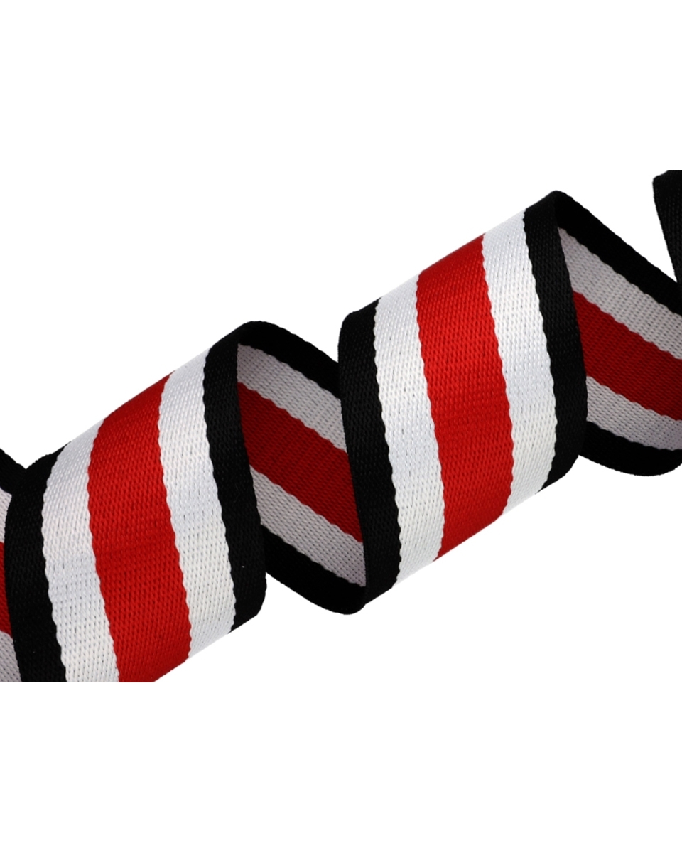 Polycotton popruh  1,40 (+/- 0,05) mm (42) tmavě modrá, bílá a červená 50 yd