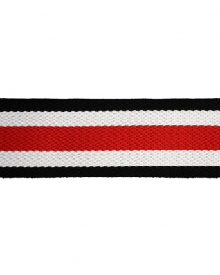 Polycotton webbing  1,40 (+/- 0,05) mm (42) navy blue, white and red 50 yd