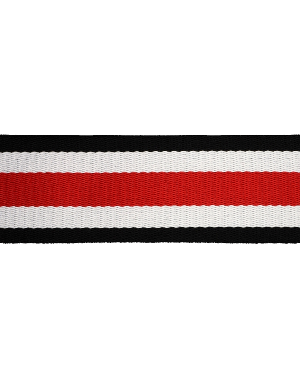 Polycotton webbing  1,40 (+/- 0,05) mm (42) navy blue, white and red 50 yd