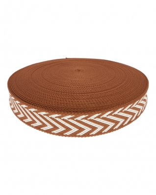 Polycotton webbing 38 mm/2,3 mm (+/-5%) jodła brown  50 yd