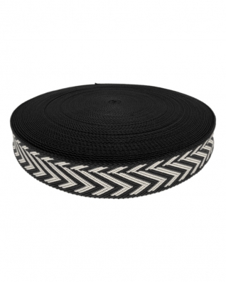 Polycotton tragband 38 mm/2,3 mm (+/-5%) jodła Schwarz 50 yd