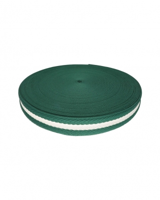 Polycotton tragband 38 mm/2,0 Weiß und Grün 50 yd