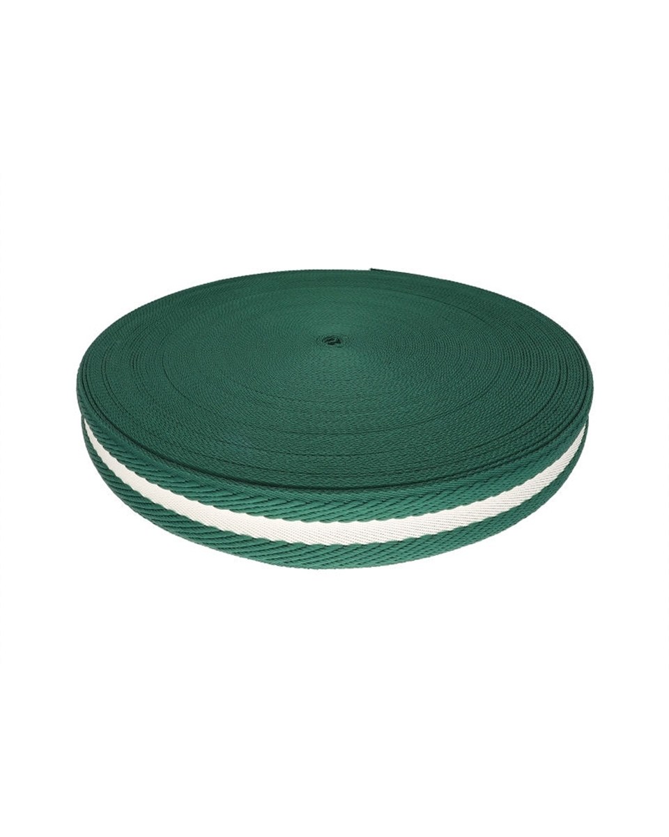 Taśma nośna polycotton 2,0 mm 3D paski zielona Taśma nośna polycotton 2,0 mm 3D paski zielona