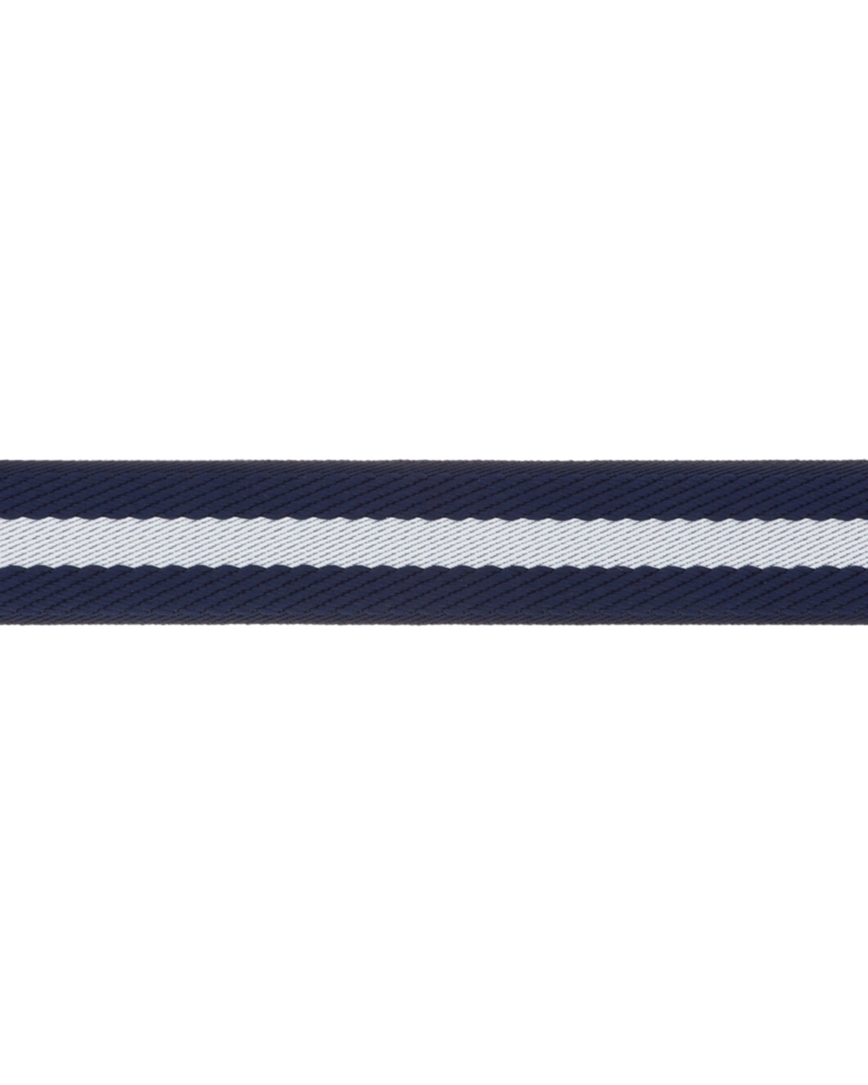 Polycotton-Gurtband 2,0 mm 3D-Streifen marineblau und weiß