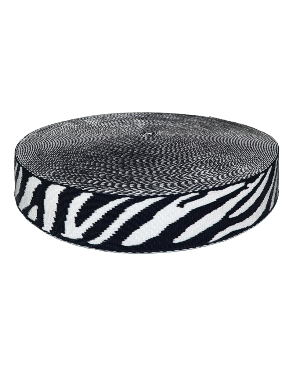Polycotton webbing 38 mm/1,65 mm (+/- 5%) zebra 50 yd